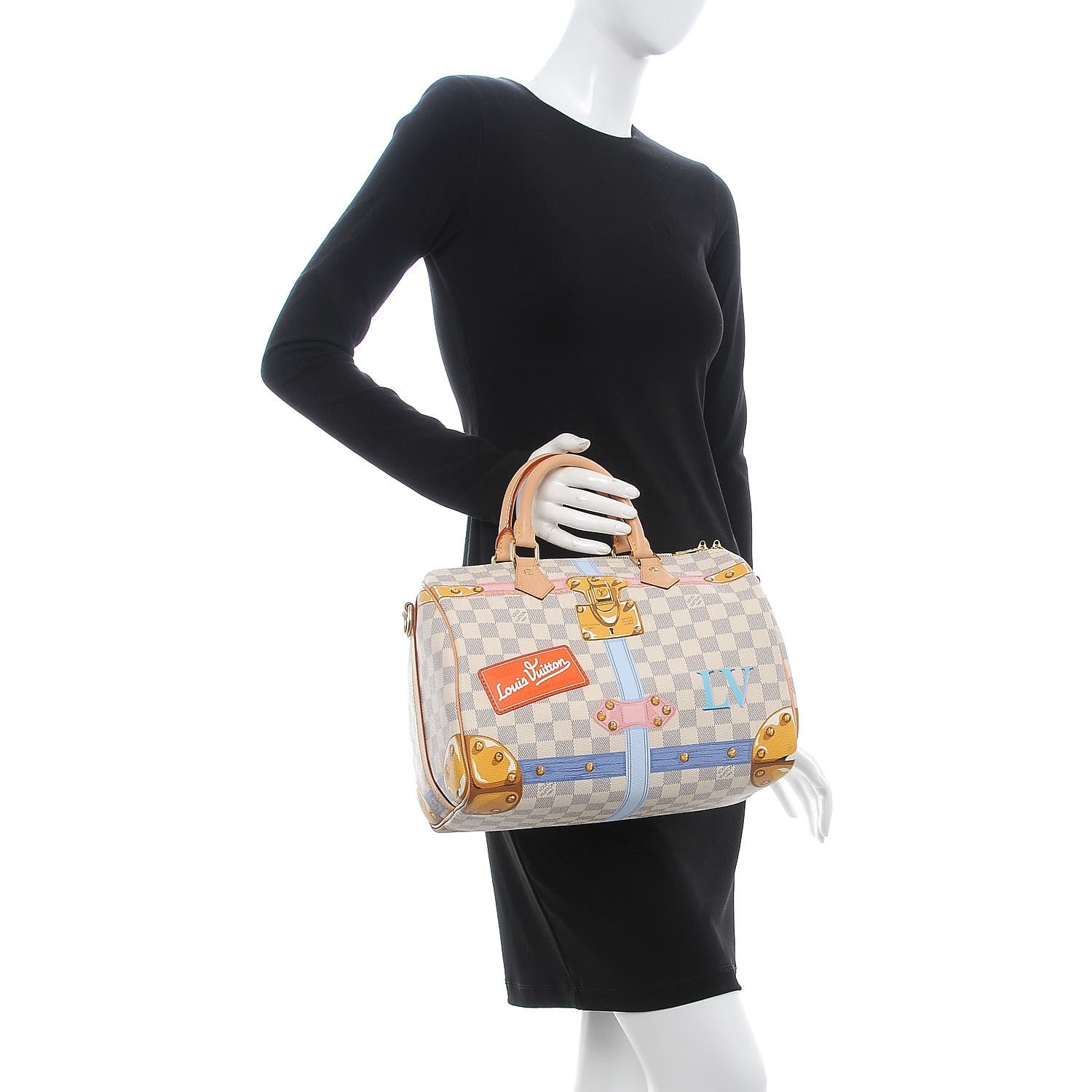 Louis Vuitton Damier Azur Summer Trunks Speedy Bandouliere 30 3 of 9