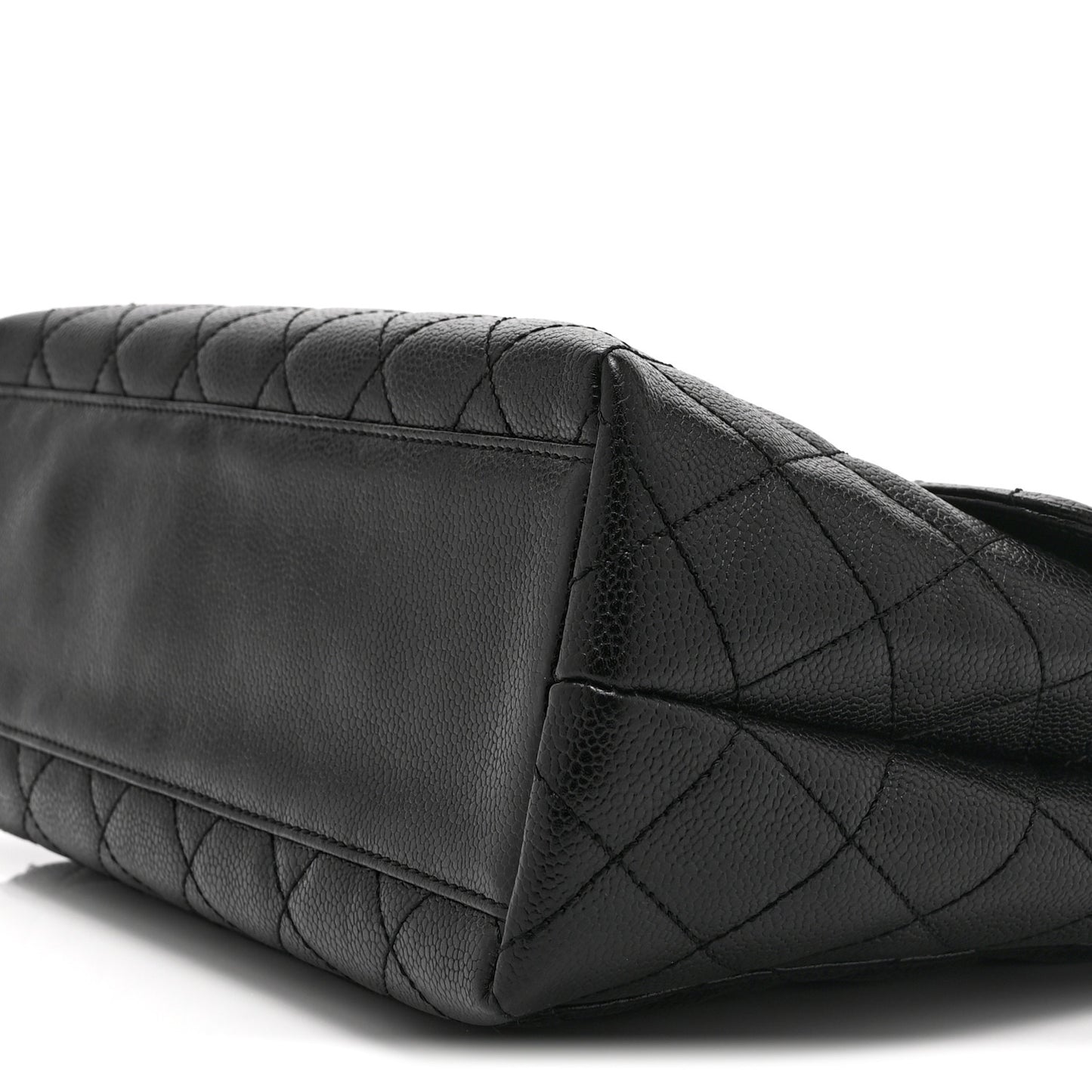Caviar Quilted Jumbo Kelly Flap Black
