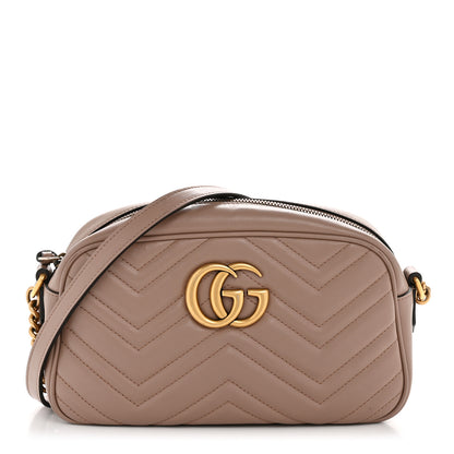Gucci Calfskin Matelasse Small GG Marmont Chain Shoulder Bag Porcelain Rose 1 of 13