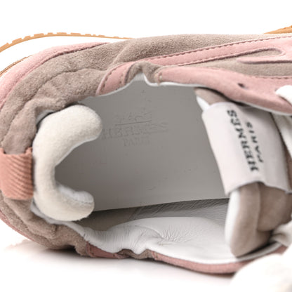 Hermes Suede Goatskin Jet Sneakers 37.5 Rose Cancan Rose Aquarelle 8 of 10