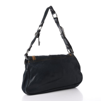 Christian Dior Calfskin Medium Gaucho Double Saddle Bag Dark Blue 2 of 14