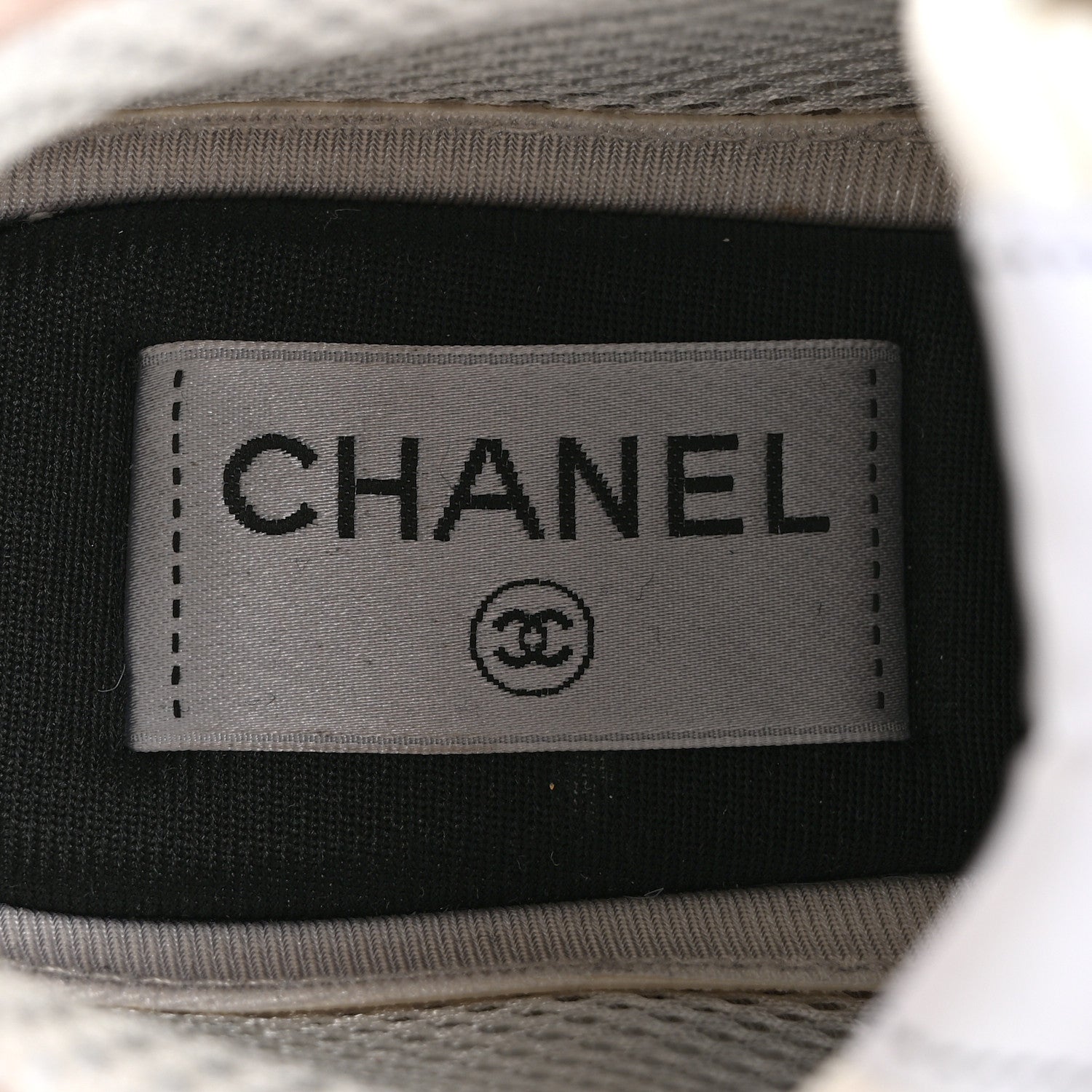 Chanel Suede Calfskin Fabric CC Sneakers 36 Dark Grey Light Pink 7 of 10