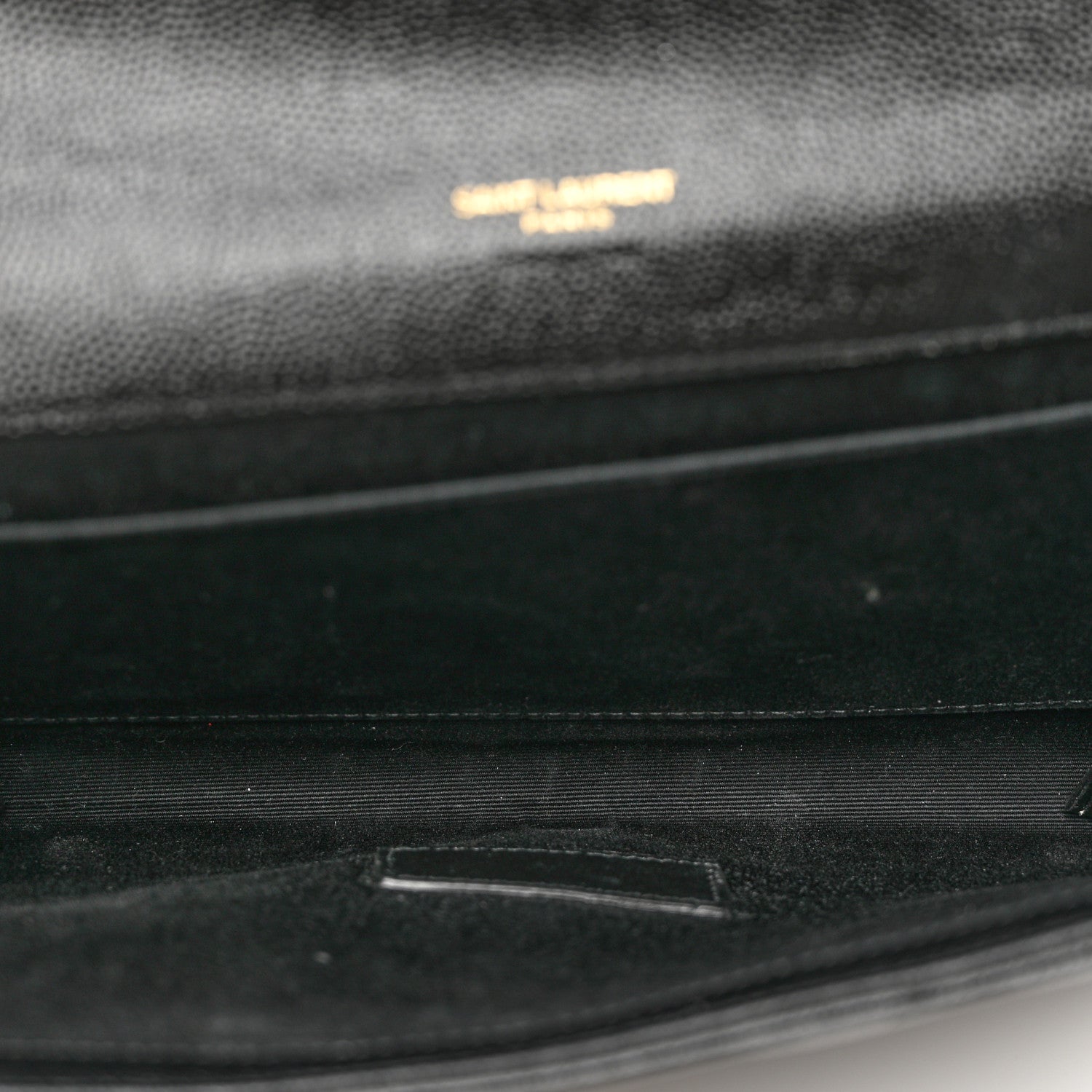 Saint Laurent Grain De Poudre Matelasse Chevron Monogram Envelope Clutch Black 5 of 6