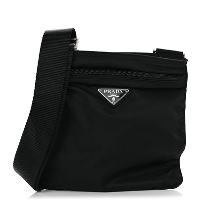 Prada Nylon Flat Messenger Bag Black 1 of 10