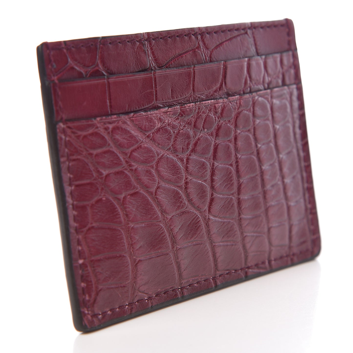 Crocodile Card Holder Cherry Gloss