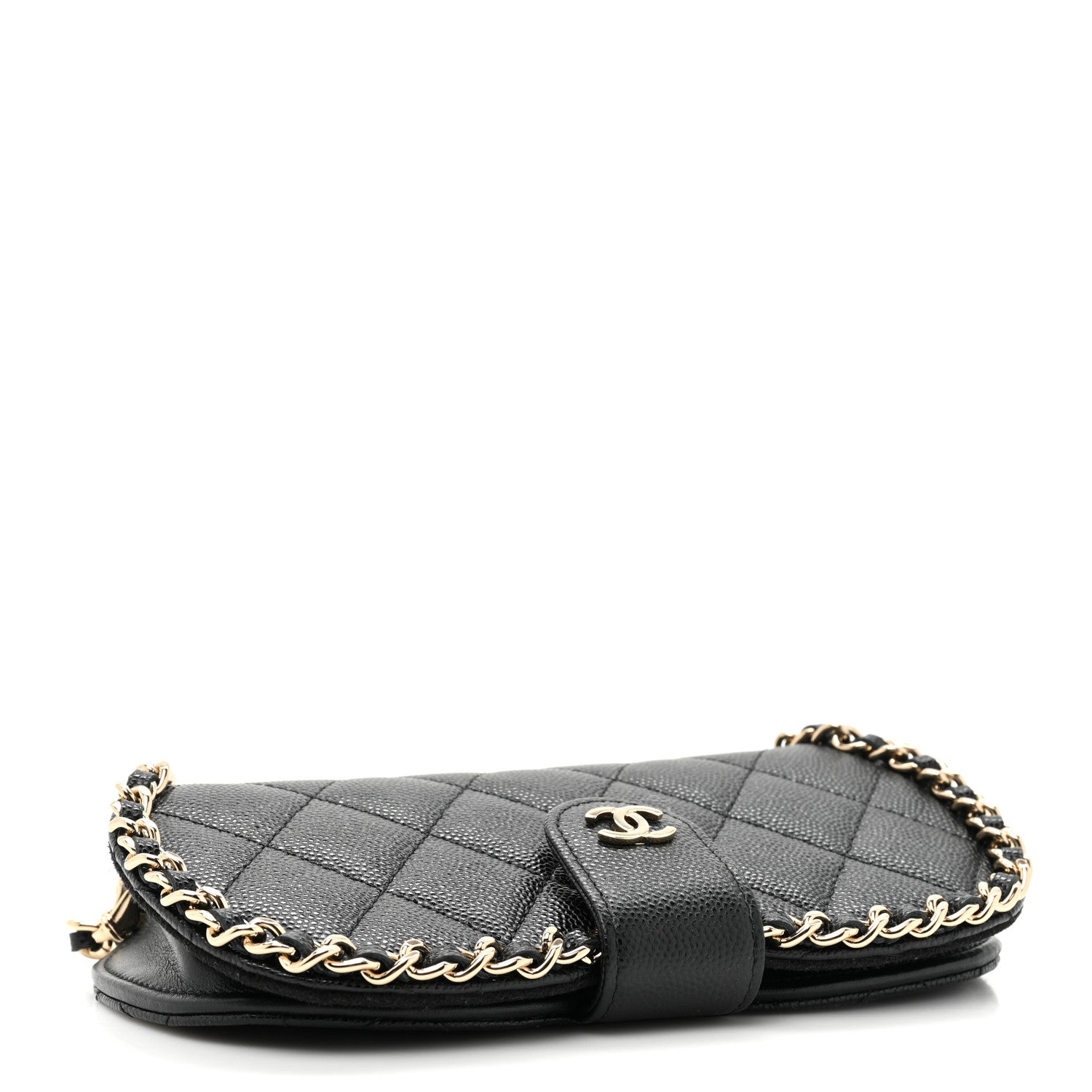 Chanel Caviar Quilted Chain Glasses Case Black 4 of 9