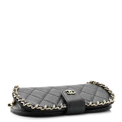 Chanel Caviar Quilted Chain Glasses Case Black 4 of 9