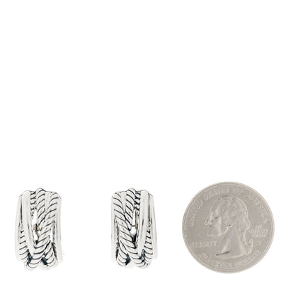 David Yurman Sterling Silver Crossover Shrimp Earrings 2 of 4