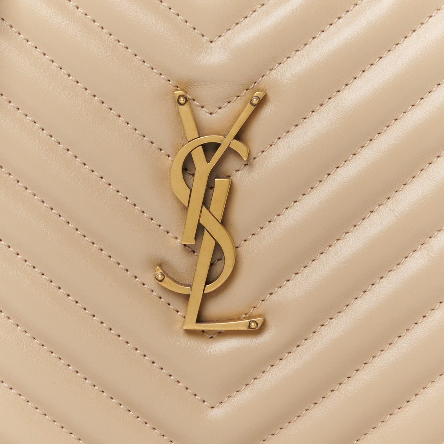 Saint Laurent Calfskin Matelasse Monogram Lou Camera Bag Dark Beige 8 of 10