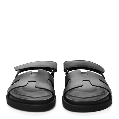 Hermes Calfskin Womens Chypre Sandals 38 Black 2 of 9