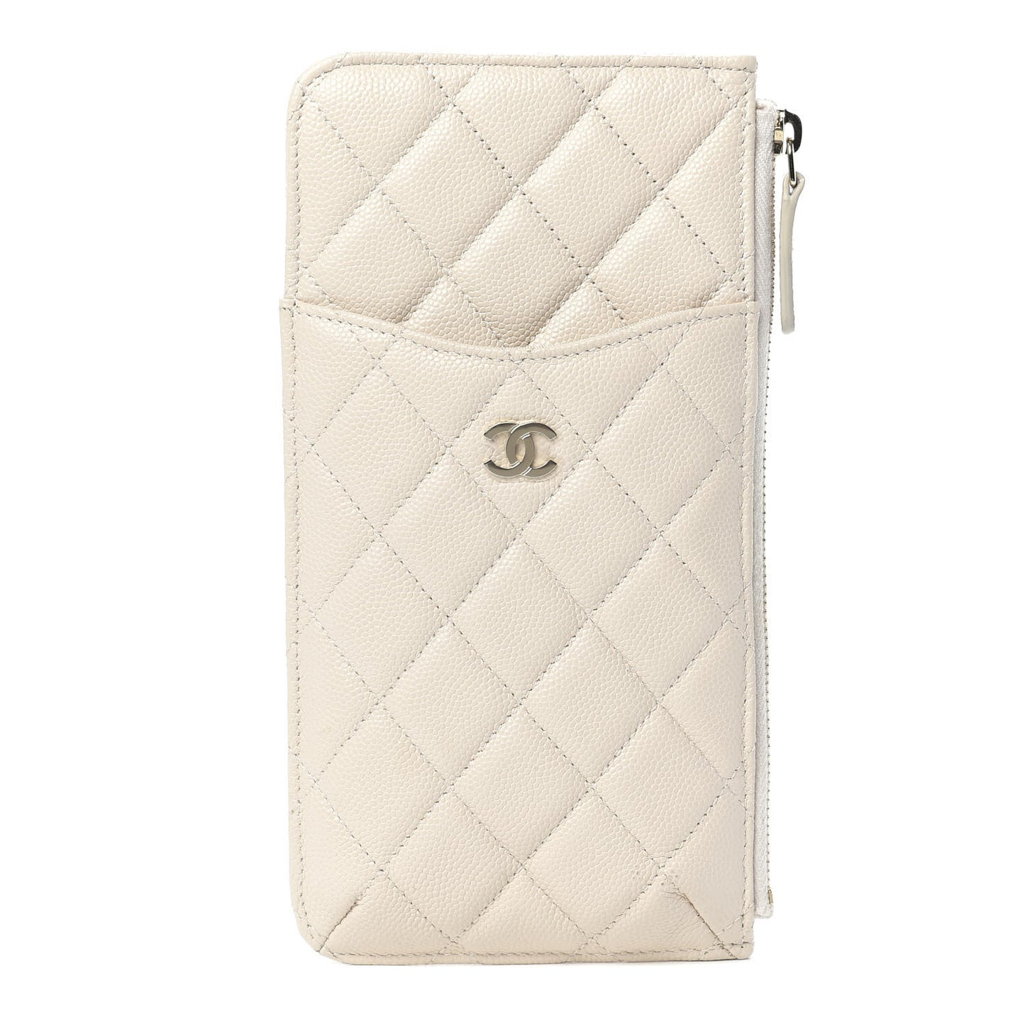 Caviar Quilted Classic iPhone Pouch Light Beige