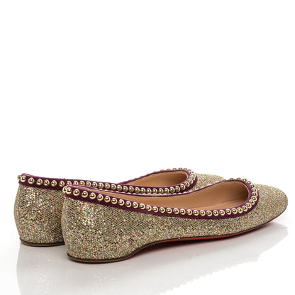 Christian Louboutin Suede Glitter Studded Rotapla Ballarina Flats 40.5 4 of 9