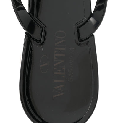 Valentino Garavani PVC Jelly Rockstud Bow Thong Sandals 40 Black 8 of 9