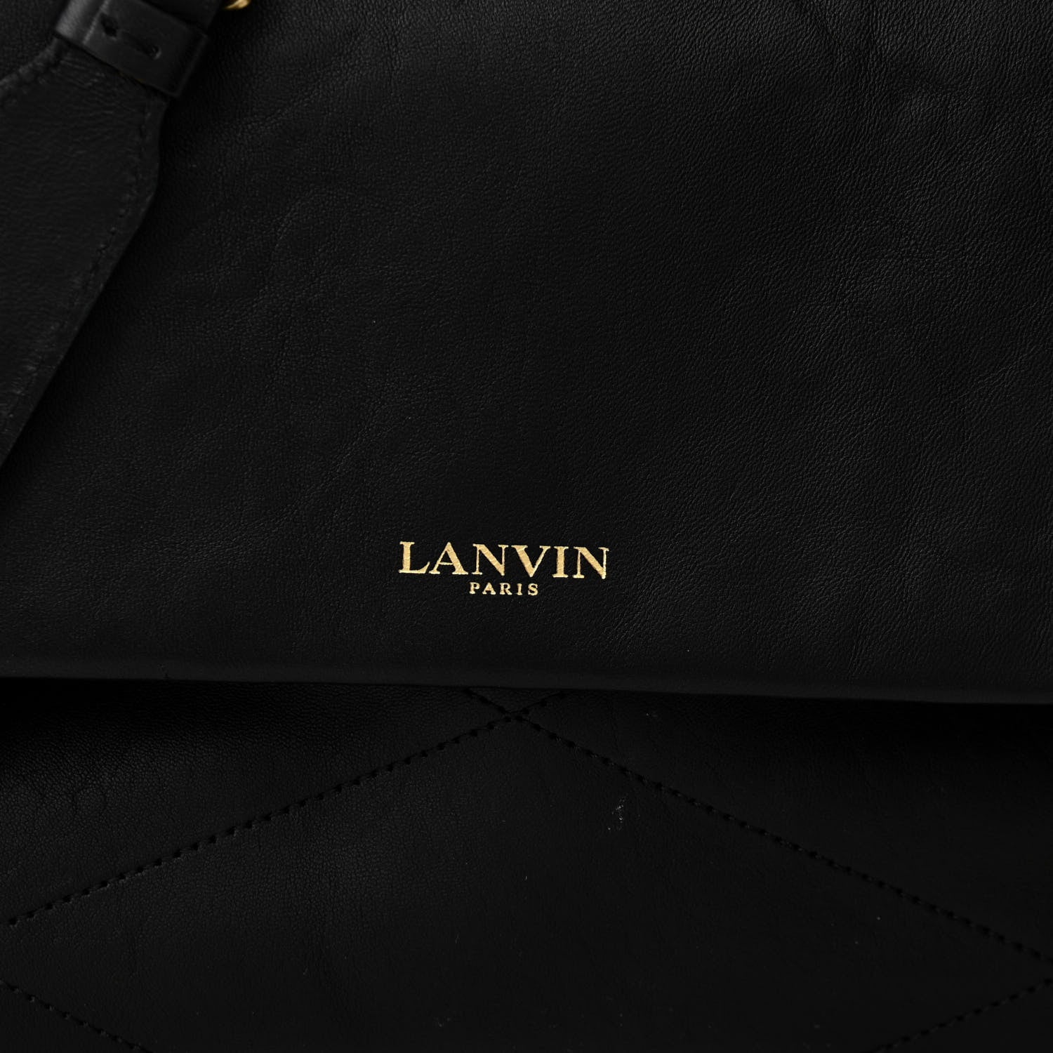 Lanvin Lambskin Quilted Medium Sugar Flap Shoulder Bag Black 8 of 11