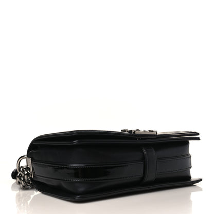 Chanel Calfskin Patent Braided Medium Boy Flap Black 3 of 9
