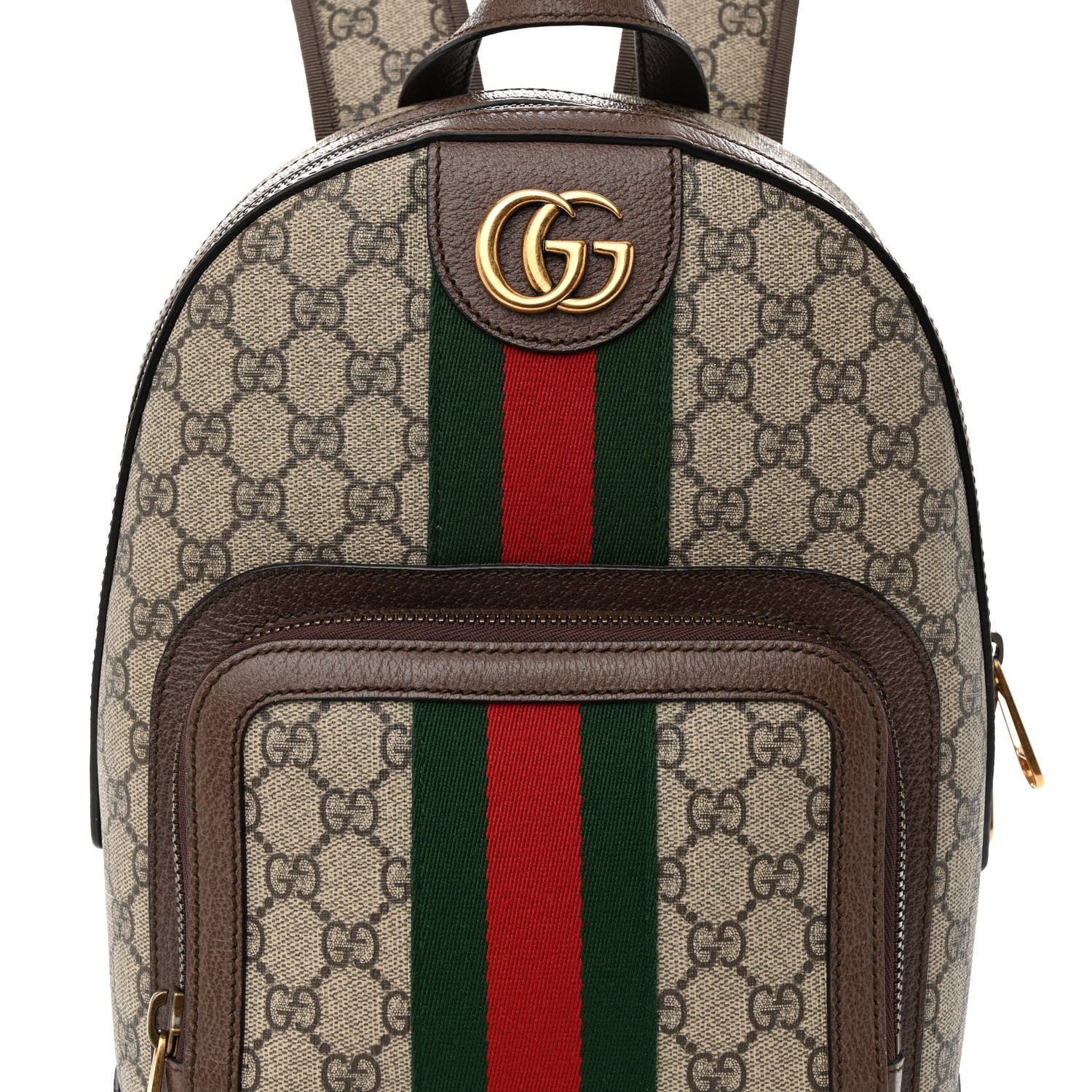 Gucci GG Supreme Monogram Calfskin Web Small Ophidia Day Backpack Beige Ebony New Acero 7 of 10