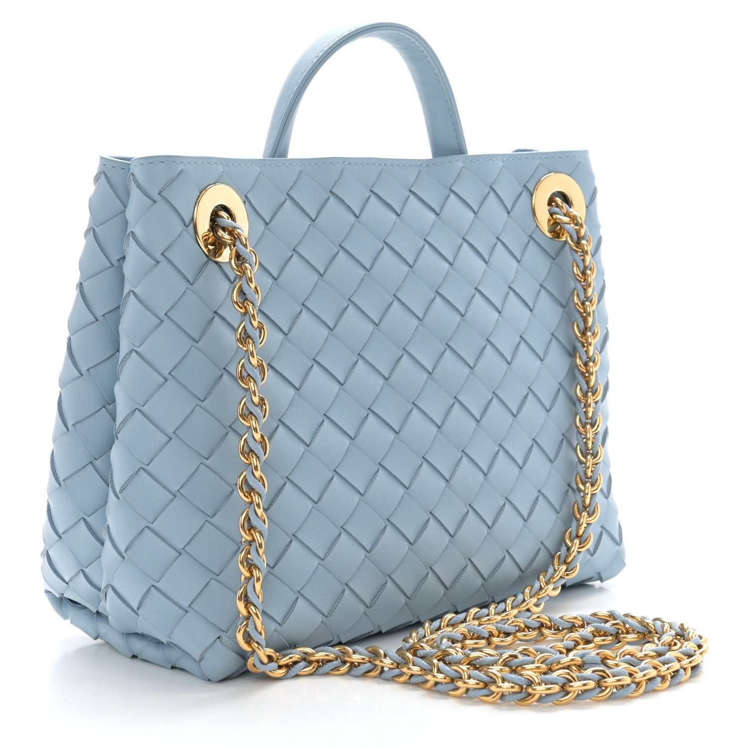 Bottega Veneta Nappa Intrecciato Small Andiamo With Chain Shoulder Bag Ice 3 of 10