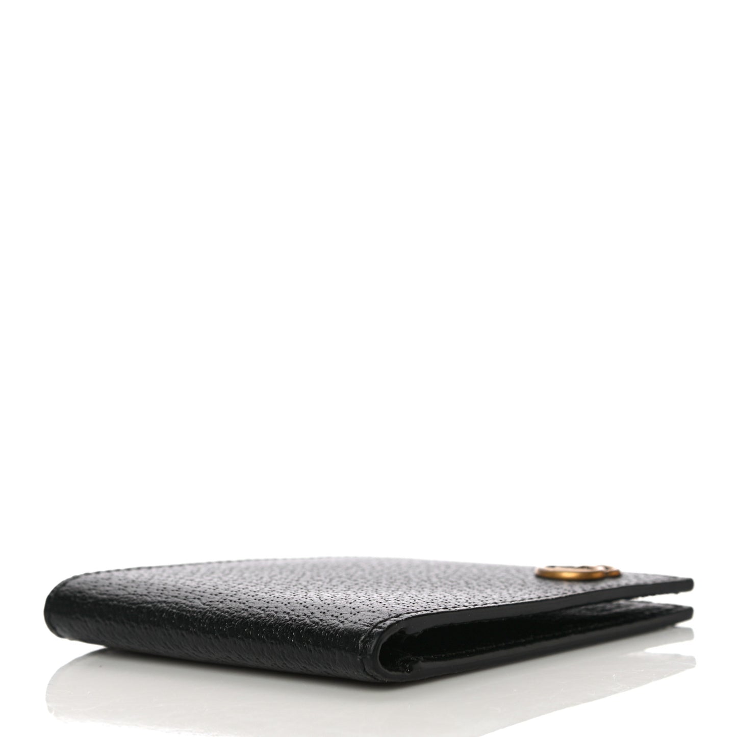 Calfskin Boar Effect GG Marmont Bi-Fold Wallet Black
