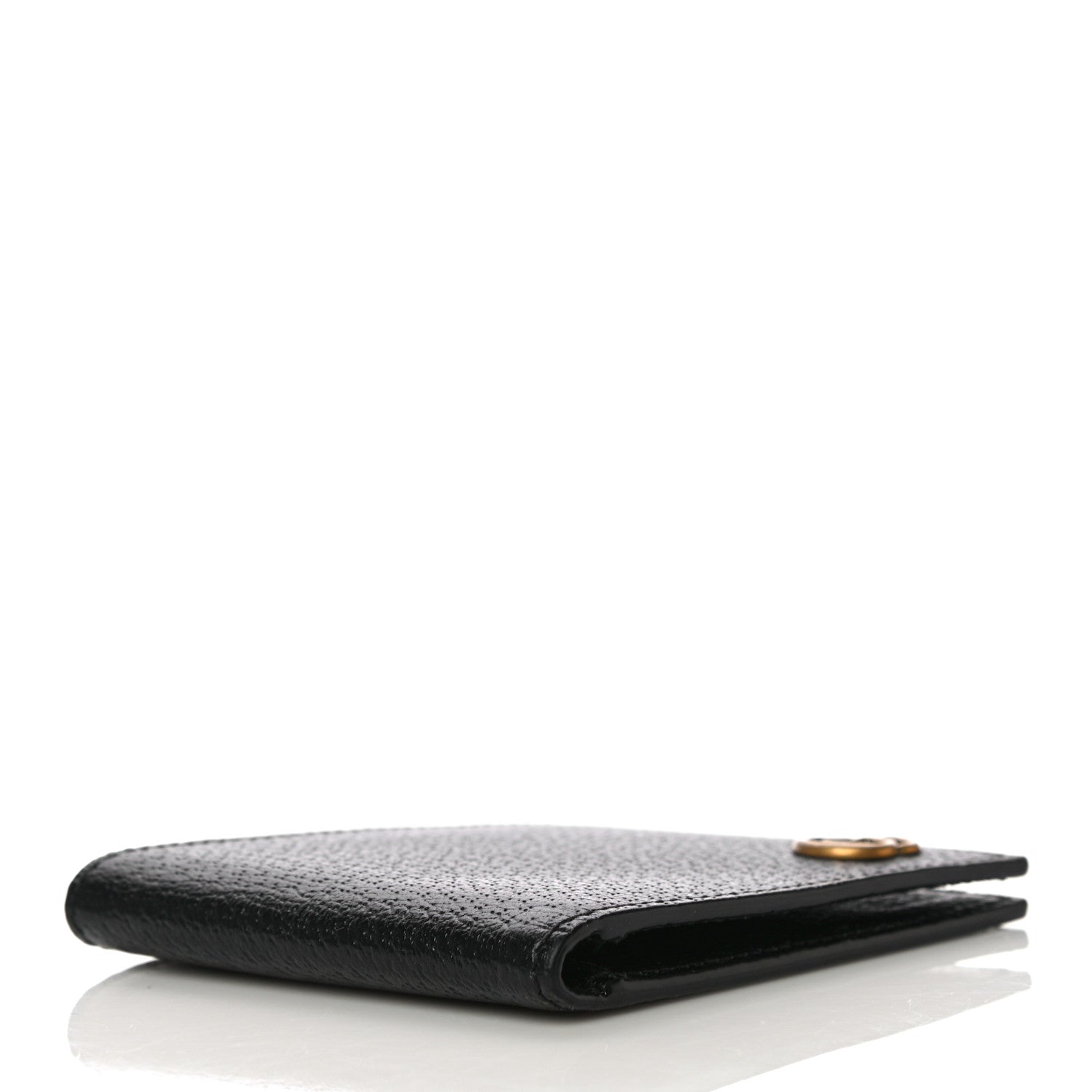 Gucci Calfskin Boar Effect GG Marmont Bi-Fold Wallet Black 5 of 11