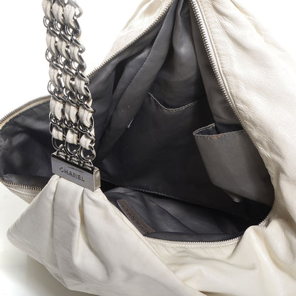Chanel Lambskin Large Rock and Chain Hobo White 5 of 8
