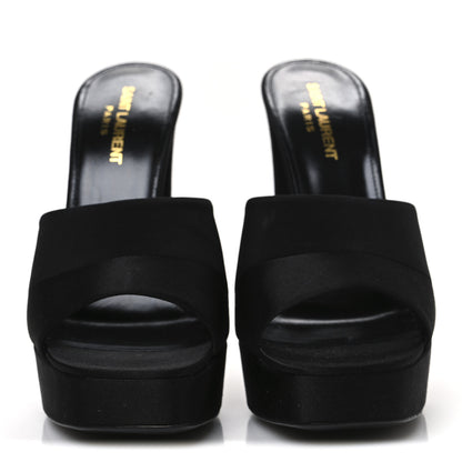 Saint Laurent Crepe Satin Boogie 110 Mule Sandals 39 Black 3 of 11