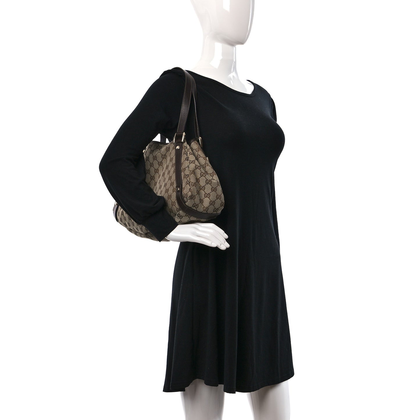 Monogram Medium Abbey Shoulder Bag Dark Brown