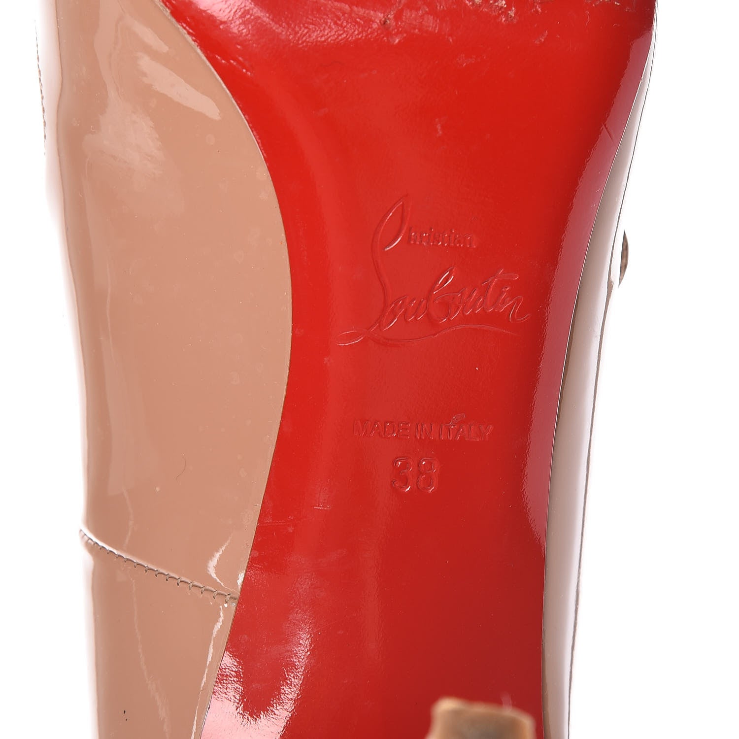 Christian Louboutin Patent Charlene Pumps 38 Nude 9 of 11