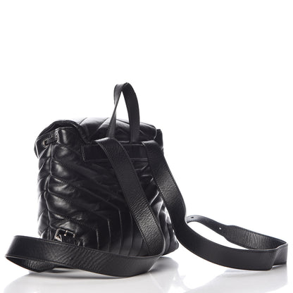 Saint Laurent Calfskin Y Quilted Monogram Small Loulou Backpack Black 3 of 13