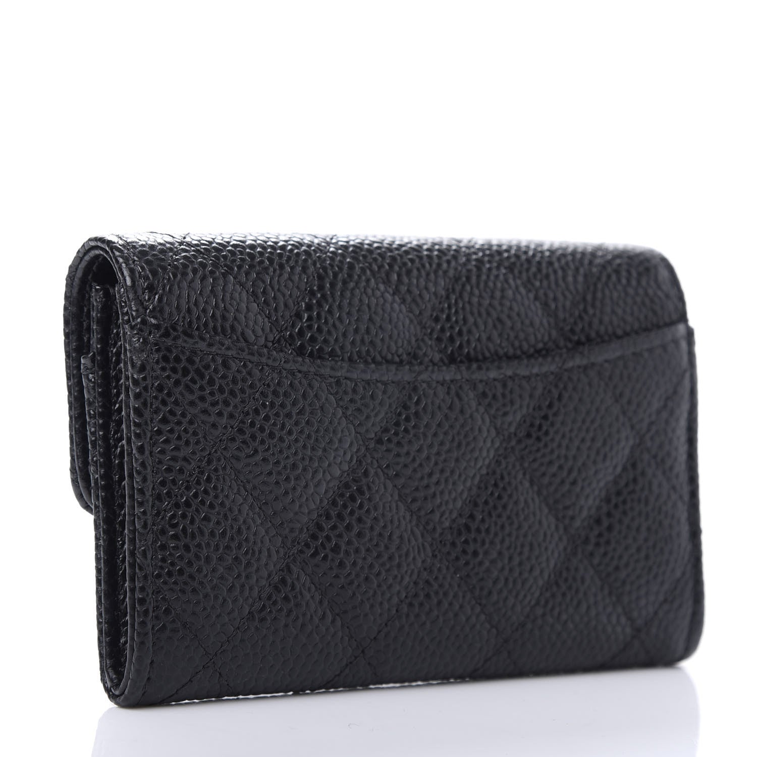 Chanel Caviar Quilted Flap Card Holder Wallet Black 3 of 9