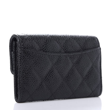 Chanel Caviar Quilted Flap Card Holder Wallet Black 3 of 9