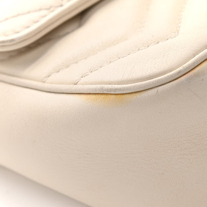 Gucci Calfskin Matelasse Super Mini GG Marmont Shoulder Bag White 11 of 12