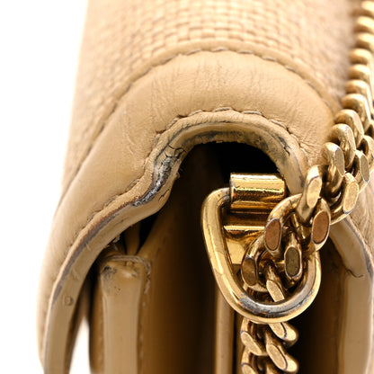 Saint Laurent Canvas Calfskin Classic Monogram Cassandra Clasp Bag Grege Brown Gold 11 of 12
