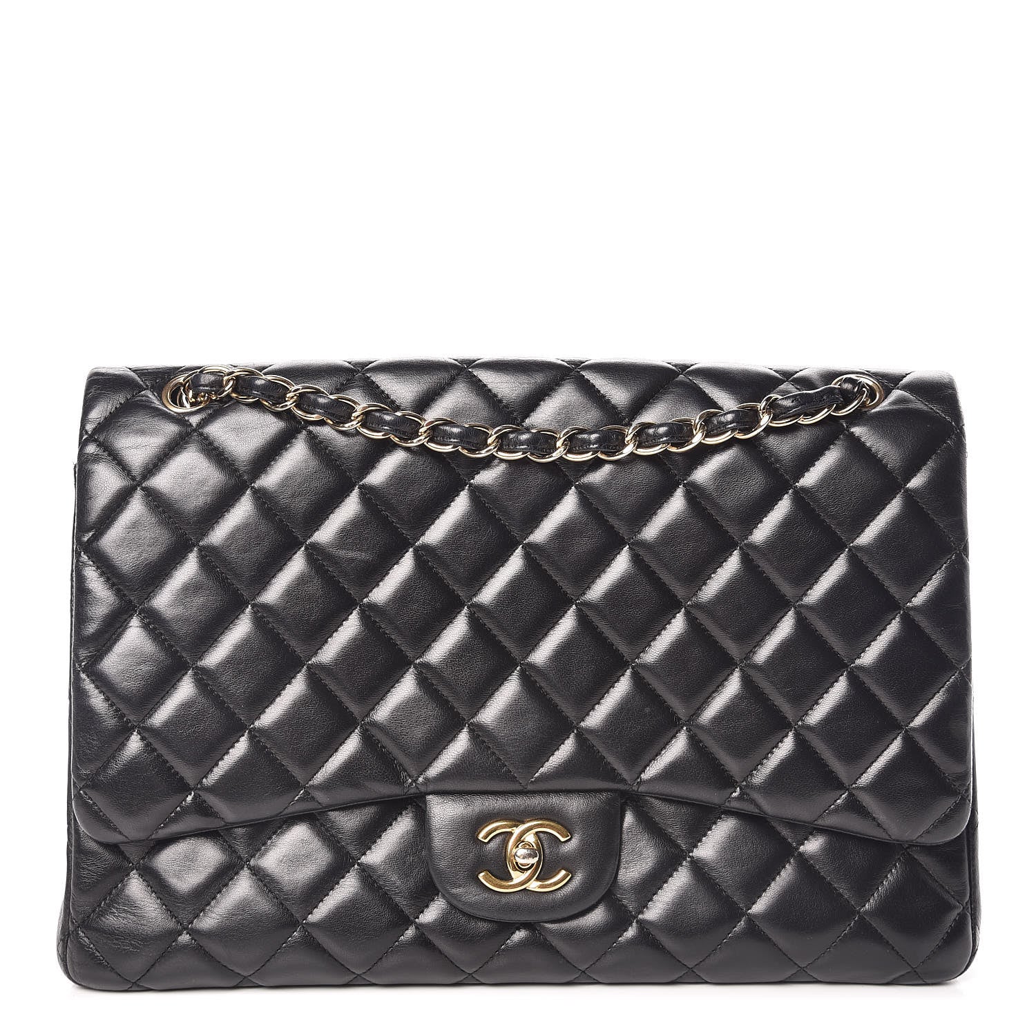 Chanel Lambskin Quilted Maxi Single Flap Black 1 of 11