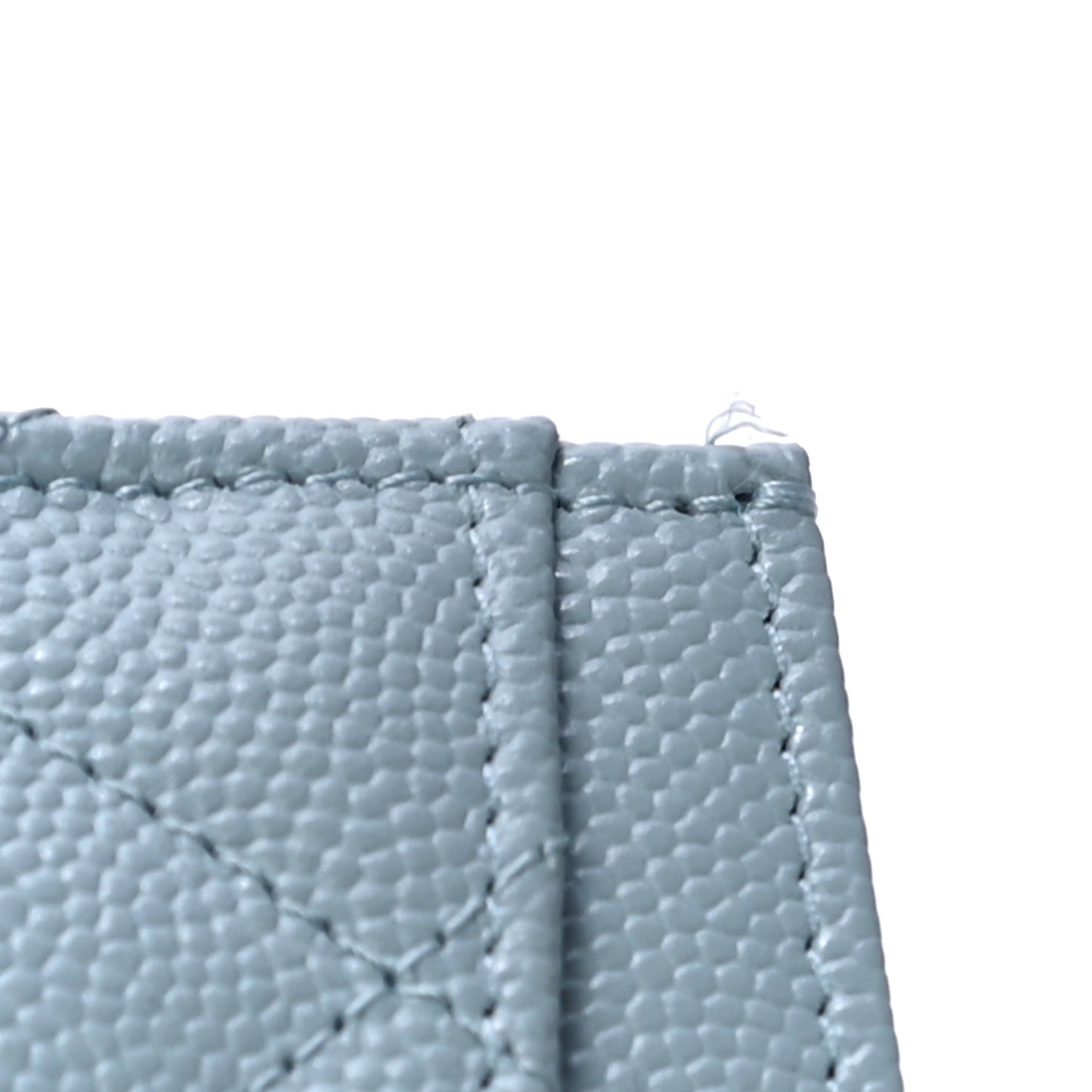 Caviar Quilted Card Holder Light Blue