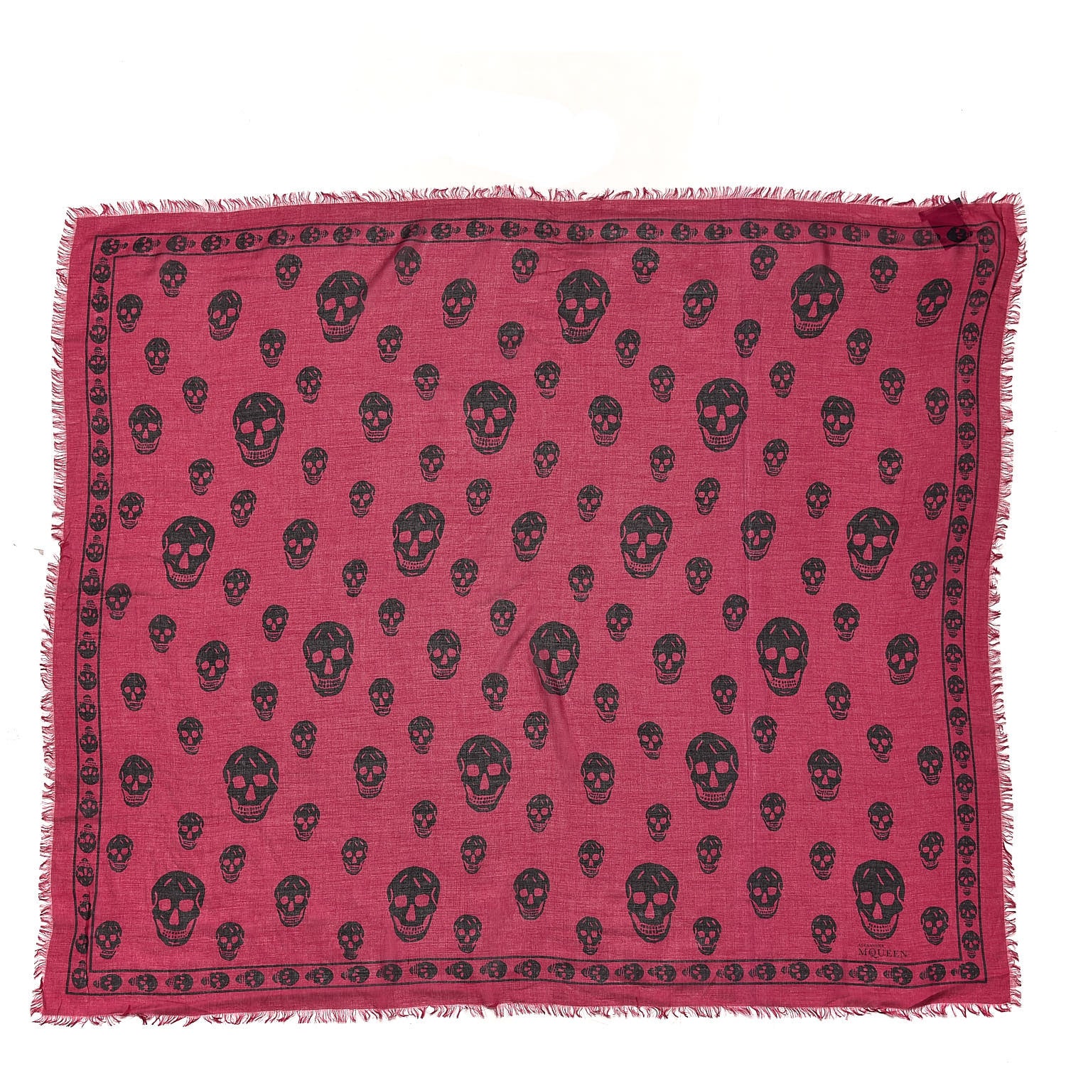 Alexander McQueen Silk Chiffon Skull Scarf Purple Black 1 of 4
