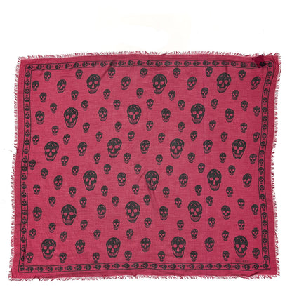Alexander McQueen Silk Chiffon Skull Scarf Purple Black 1 of 4