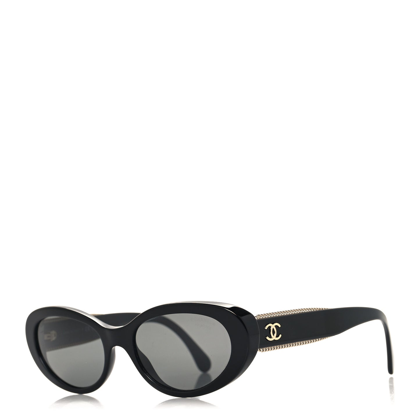 Acetate Oval Sunglasses 5515-A Black