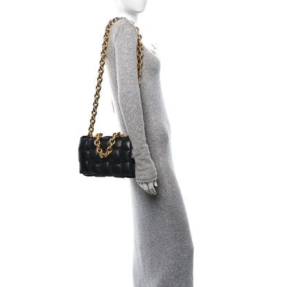 Bottega Veneta Lambskin Maxi Intreccio Padded Chain Cassette Crossbody Bag Black 2 of 9
