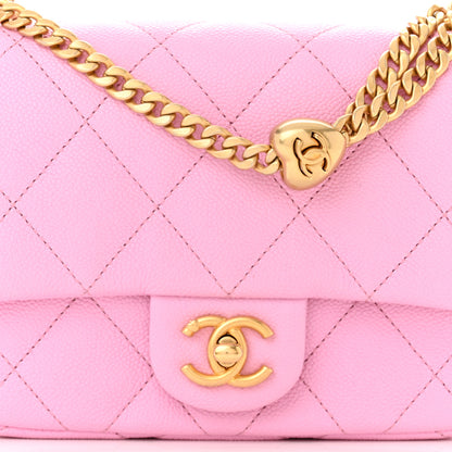Chanel Caviar Quilted Mini Sweetheart Flap Lilac 8 of 10