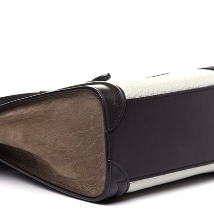 Celine Bullhide Calfskin Suede Nano Tri-Color Luggage White 8 of 14