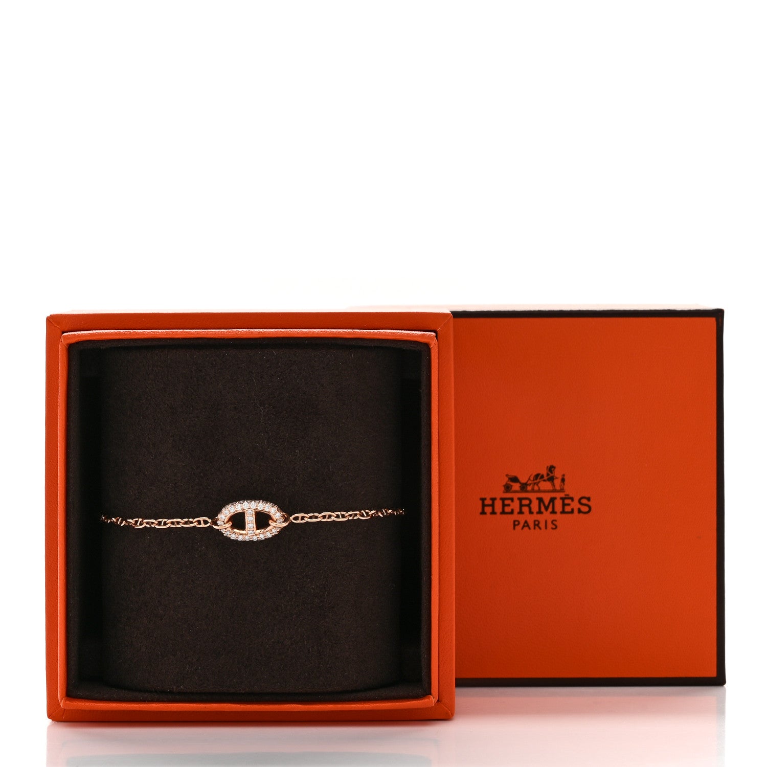 Hermes 18K Rose Gold Diamond Farandole Bracelet ST 5 of 5