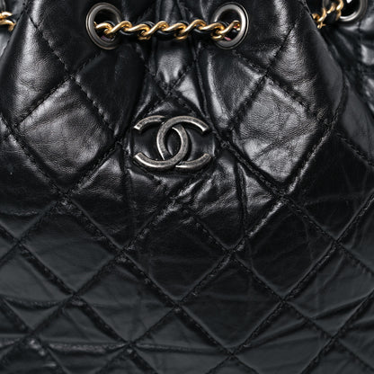 Chanel Aged Calfskin Quilted Gabrielle Backpack Black 17 of 21