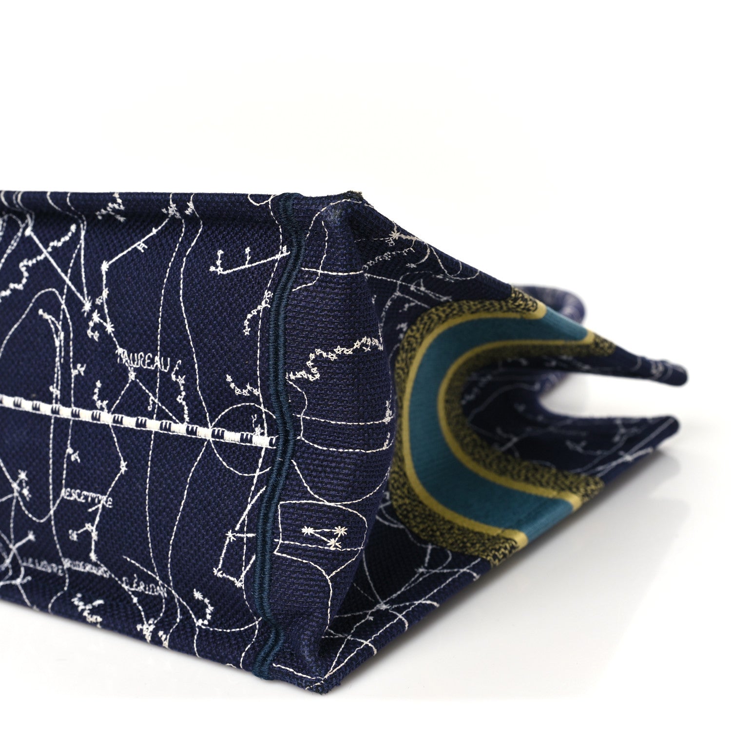 Christian Dior Canvas Embroidered Medium Zodiac Book Tote Blue