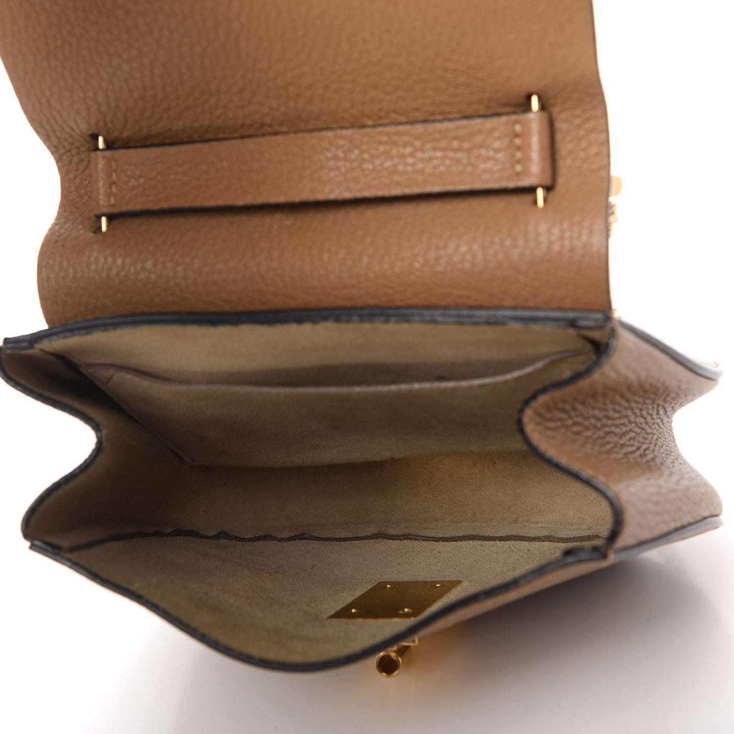 Grained Lambskin Mini Drew Shoulder Bag Nut