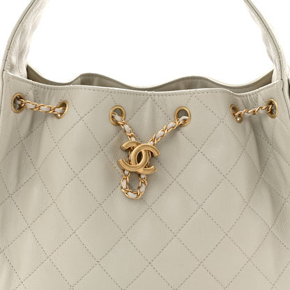 Chanel Caviar Quilted Small Chanel 25 Handbag Light Grey 8 of 10