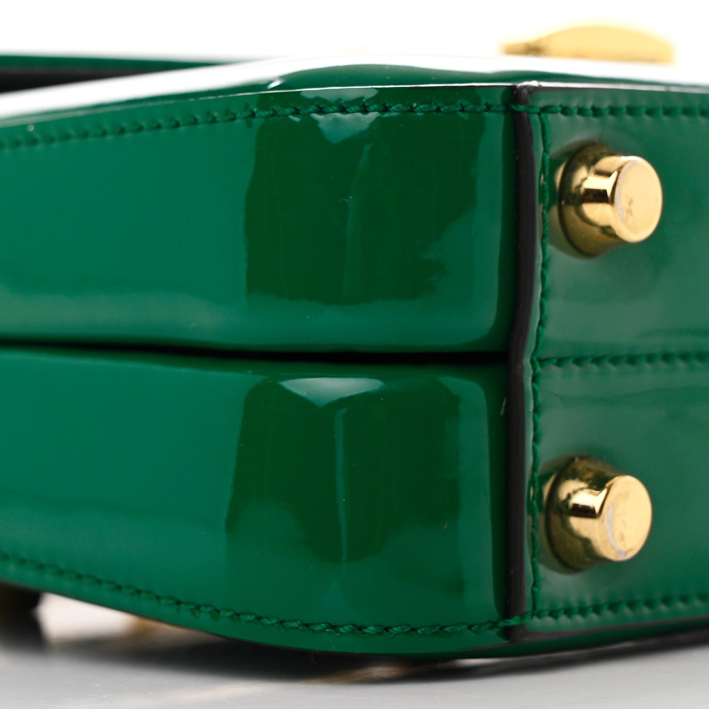 Mousse Top Patent Small Sylvie 1969 Top Handle Bag Emerald