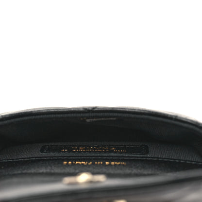 Chanel Lambskin Quilted Pearl Top Handle Clutch With Chain Black 5 of 11