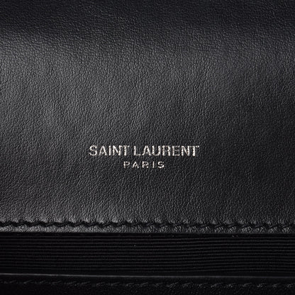 Saint Laurent Smooth Calfskin Heart Studded Small Monogram Kate Satchel Black 6 of 9