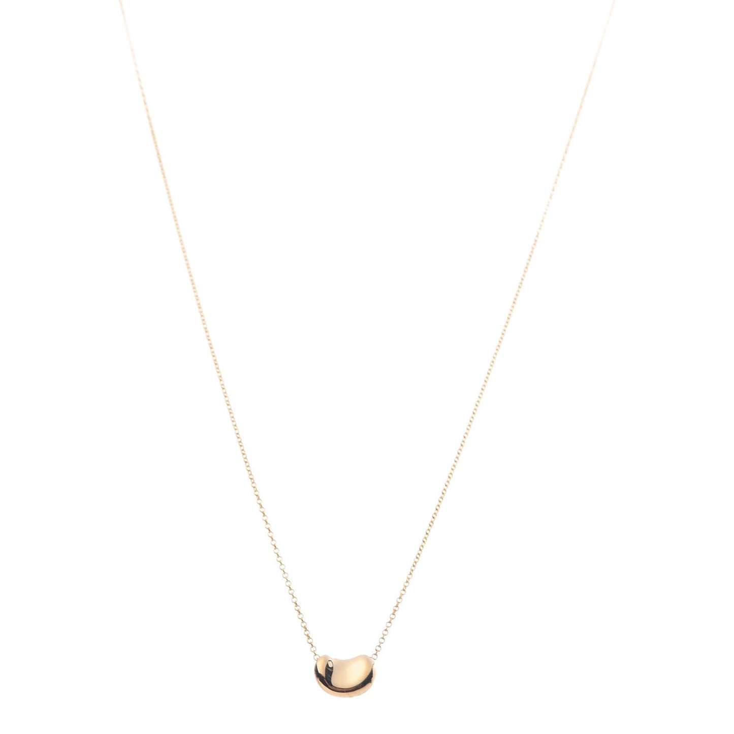18K Yellow Gold 11mm Elsa Peretti Bean Pendant Necklace