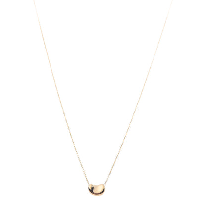 Tiffany 18K Yellow Gold 11mm Elsa Peretti Bean Pendant Necklace 1 of 7